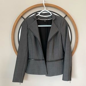 White House Black Market Blazer with Leather Trim